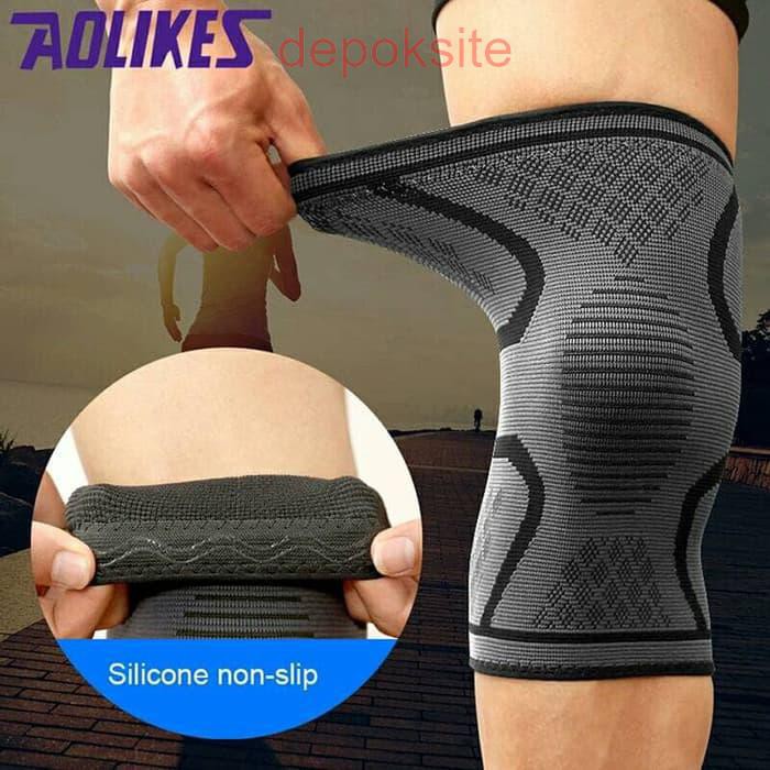 Aolikes 7718 Knee Pad Braces Elastis Nylon Sport Pelindung Lutut KneePad Deker Lutut Aolikes