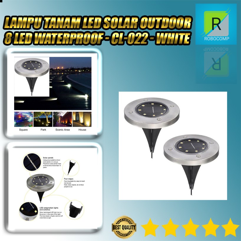 Lampu Tanam LED Solar Outdoor TaffLED 8 LED Waterproof