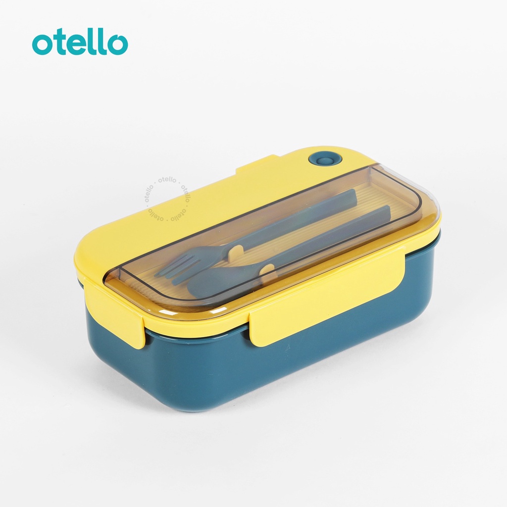 Otello Kotak Makan 1000ml Lunch Box Maru Rectangle Sendok Makan Set BPA Free Anti Tumpah Food Container