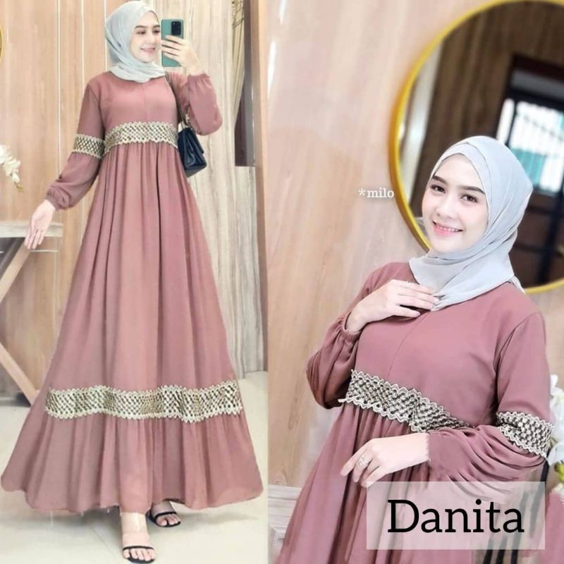 DRESS MALAYSIA CERUTY BABYDOLL RENDA/DANITA DRESS/GAMIS CERUTY FIT XL TERBARU/FASHION MUSLIM WANITA MELAYU/FAR MOSLEMSTORE