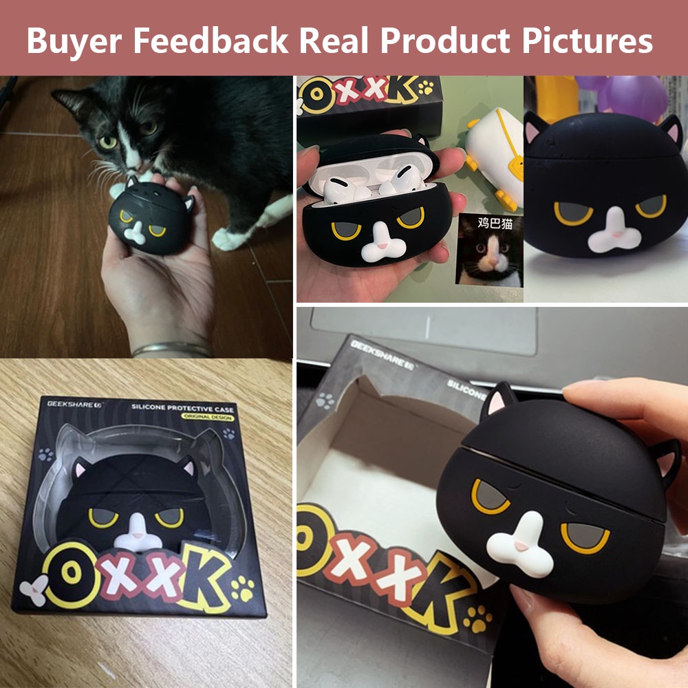 Casing Soft Case Silikon Motif Ok Cat Untuk Airpods Pro 1 / 2 / 3