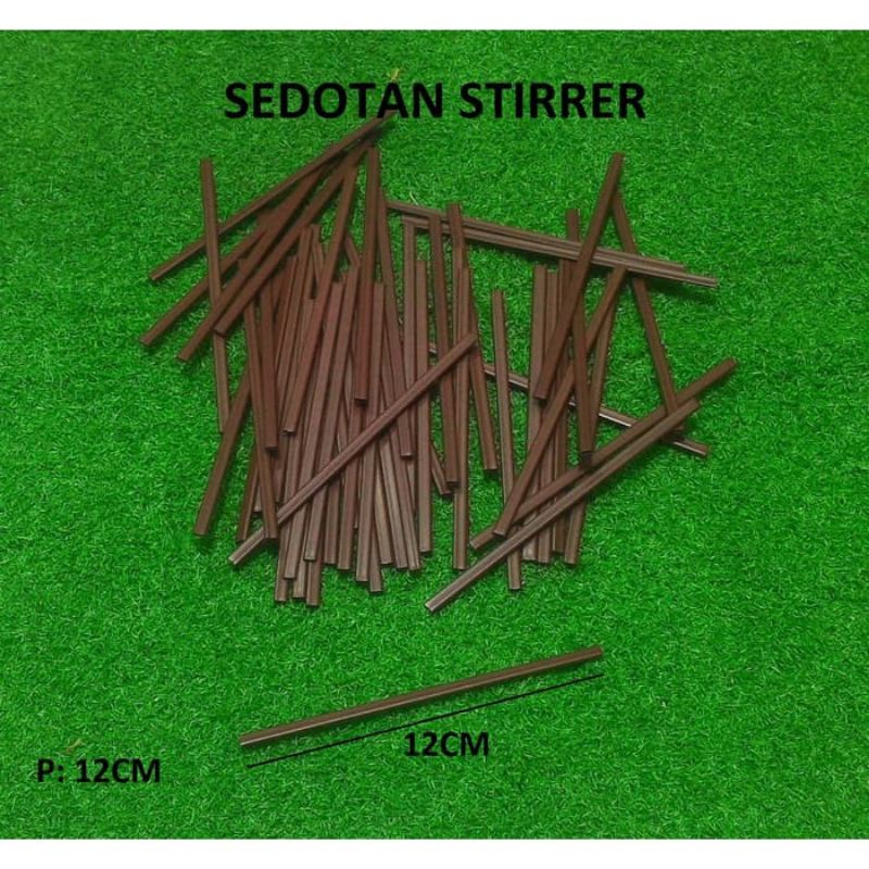 Sedotan Kopi Stirrer Sedotan Pipih Stelier Stelir Uk 12cm Isi 50pcs