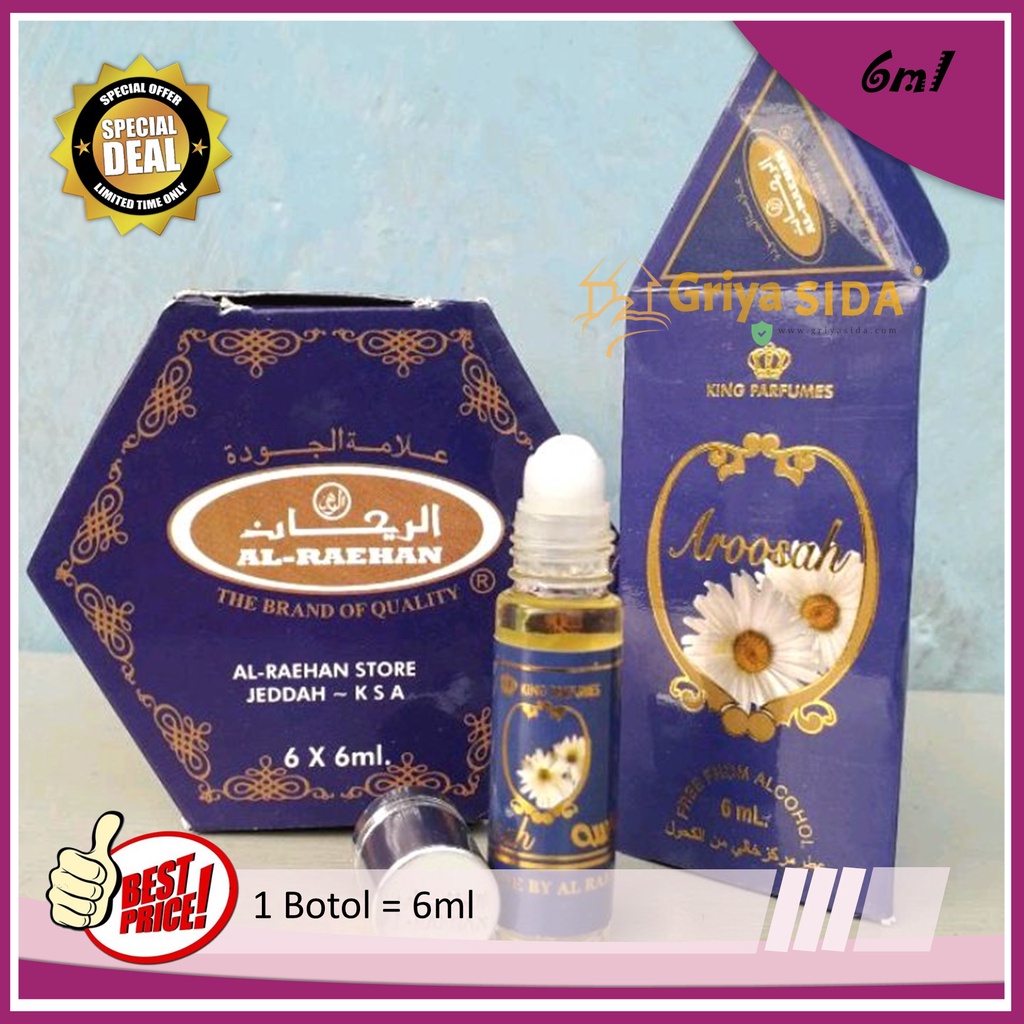 Parfum Aroosah 6ml alraehan aroma AROSAH al raehan mirip al rehab parfum Harga grosir PROMO!!