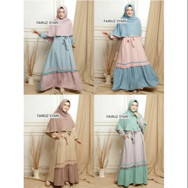 Gamis fairuz syari set hijab