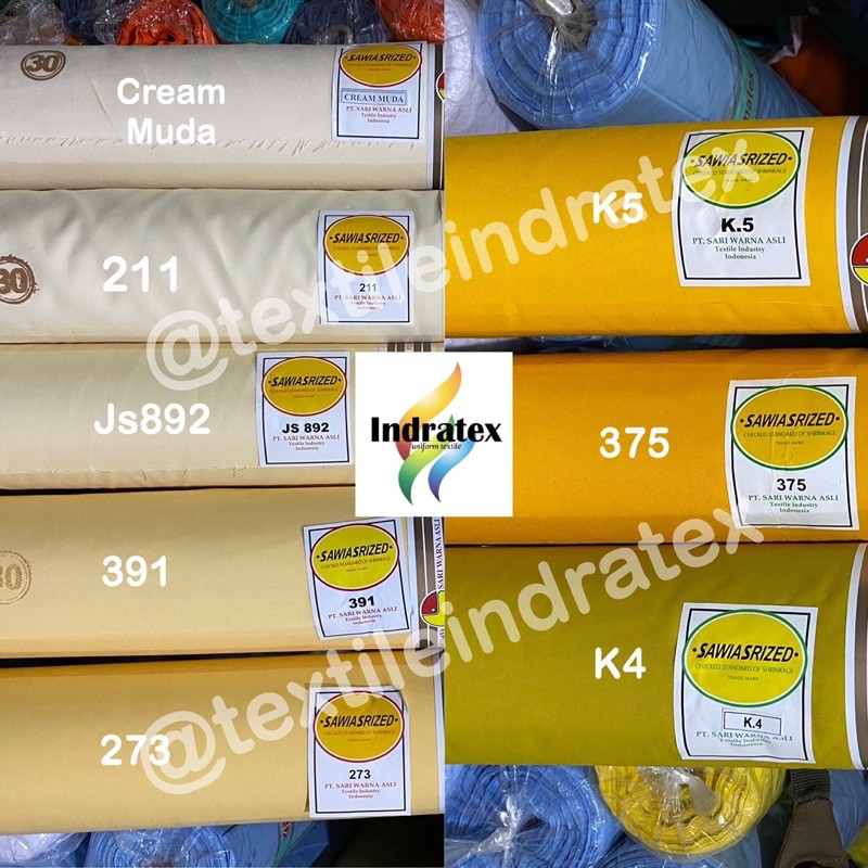 KAIN OXFORD SARI WARNA per roll SARIWARNA SWAICHI POLOS BAHAN BAJU SERAGAM SEKOLAH PRAMUKA KERUDUNG MASKER