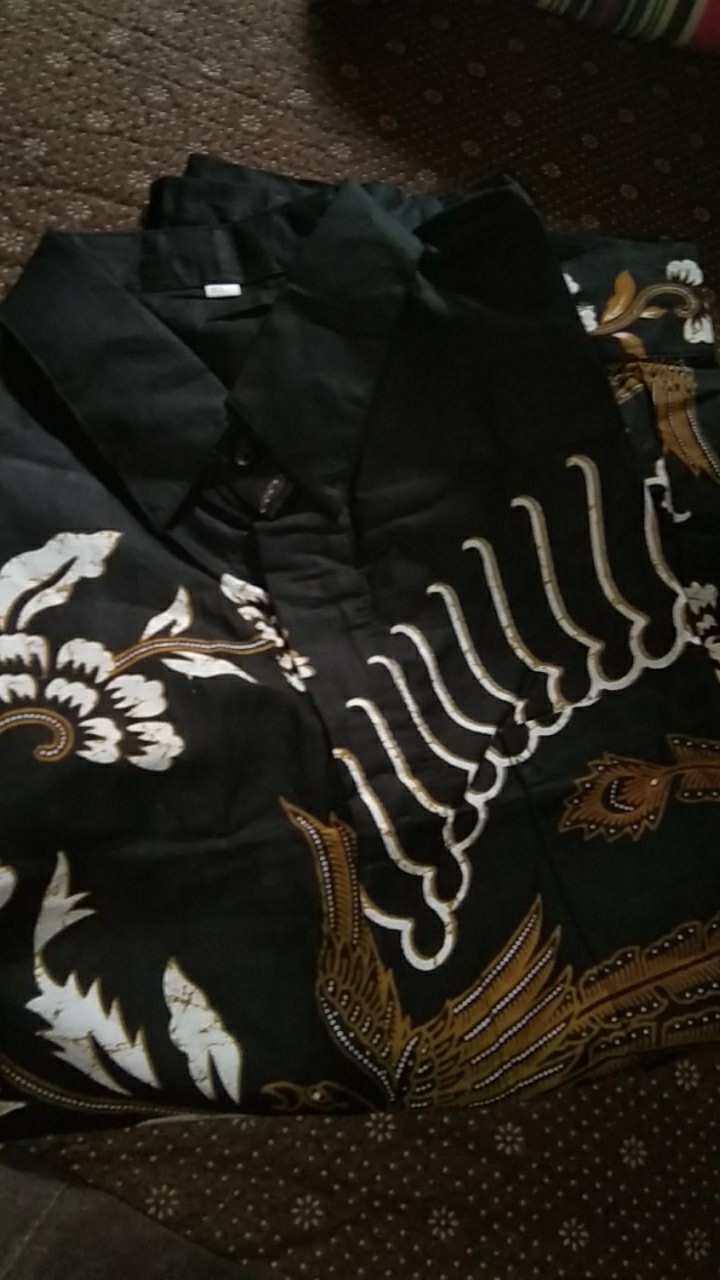 Kemeja Batik Pria Lengan Panjang Size M L Xl Xxl  Bswart Batik Hrb026 Kenongo Hem Panjang Padi