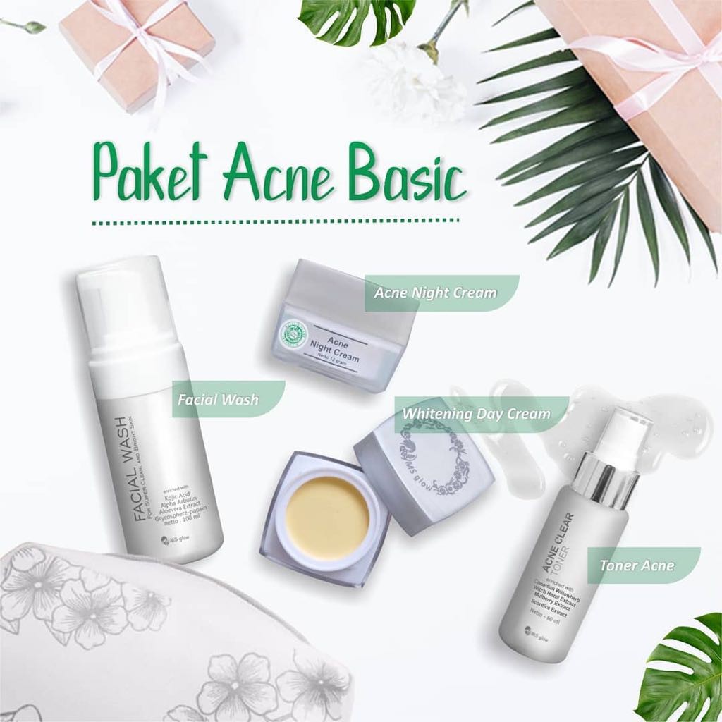 PAKET MS GLOW - ACNE (untuk kulit wajah berjerawat/ PAKET ACNE MS GLOW BPOM