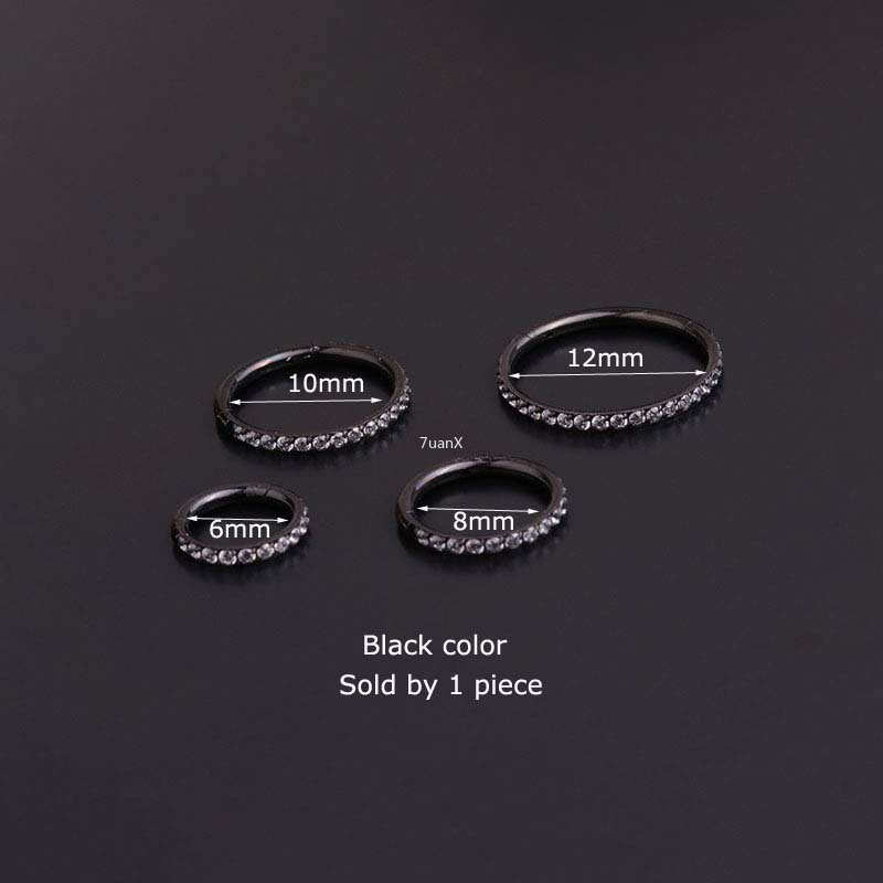 1pc Anting Tindik Hidung Bahan Stainless Steel 316 Ukuran 6-12mm