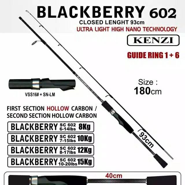 Joran pancing kenzi carbon blackberry 8-17 lbs sambung 2 murah laris Semarang