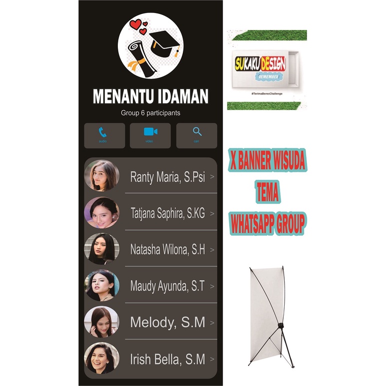 X BANNER WISUDA KEKINIAN DESIGN WHATSAPP GROUP / BISA COD