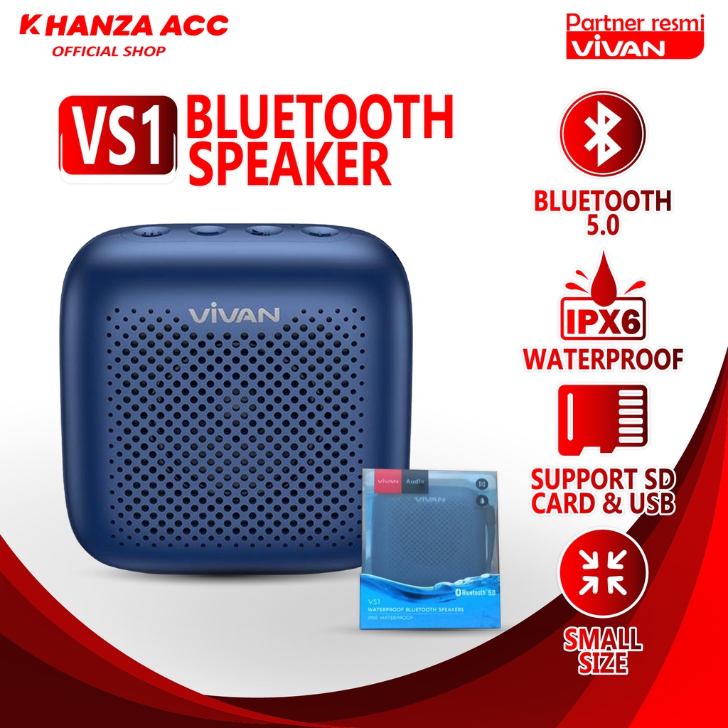 KHANZAACC Vivan VS1 Outdoor Bluetooth Speaker 5.0 Waterproof