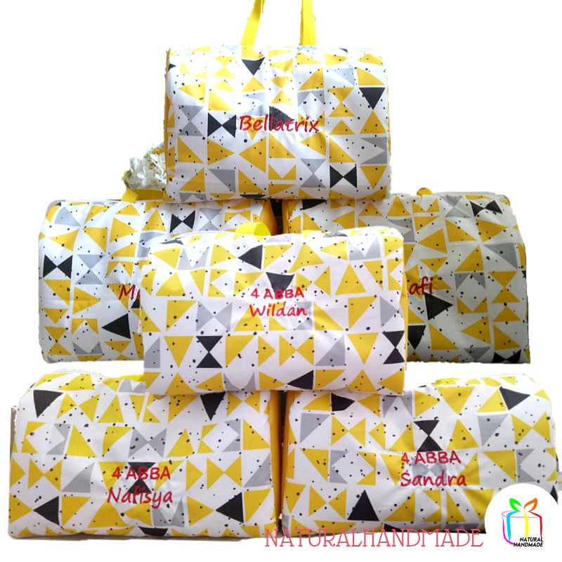 Mini Travel Bag Katun Lengkung Souvenir Ultah Terunik