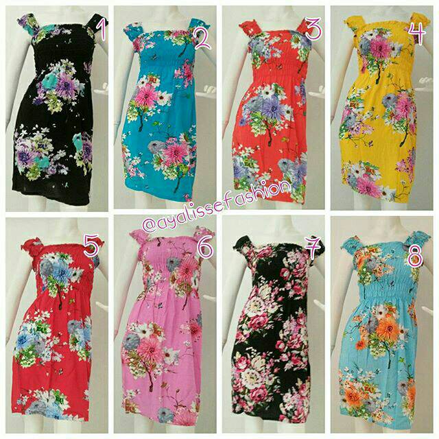Dress kerut sabrina /dress bali baju bali