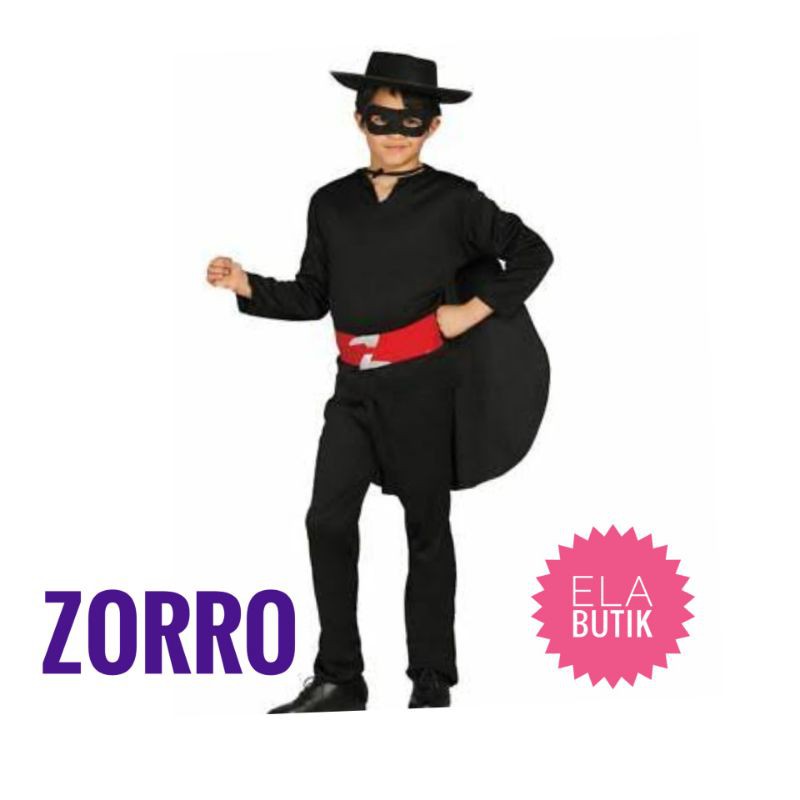 kostum zorro- kostum hero- kostum halloween- kostum ulang tahun