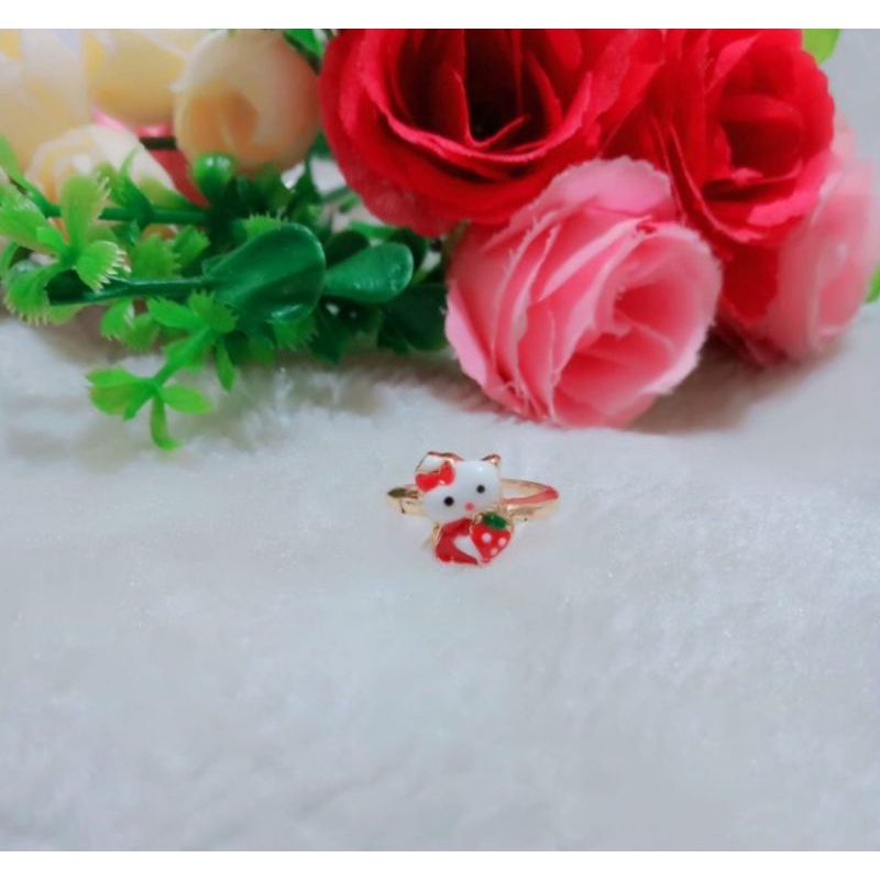 Cincin anak real pict xuping lapis emas model karakter hello kity ST04