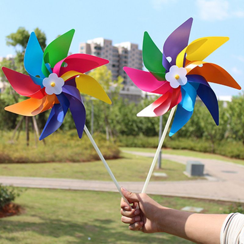 Mary Plastik Colorful Windmill Wind Spinner Mainan Anak Rumput Taman Halaman Pesta Decor Out