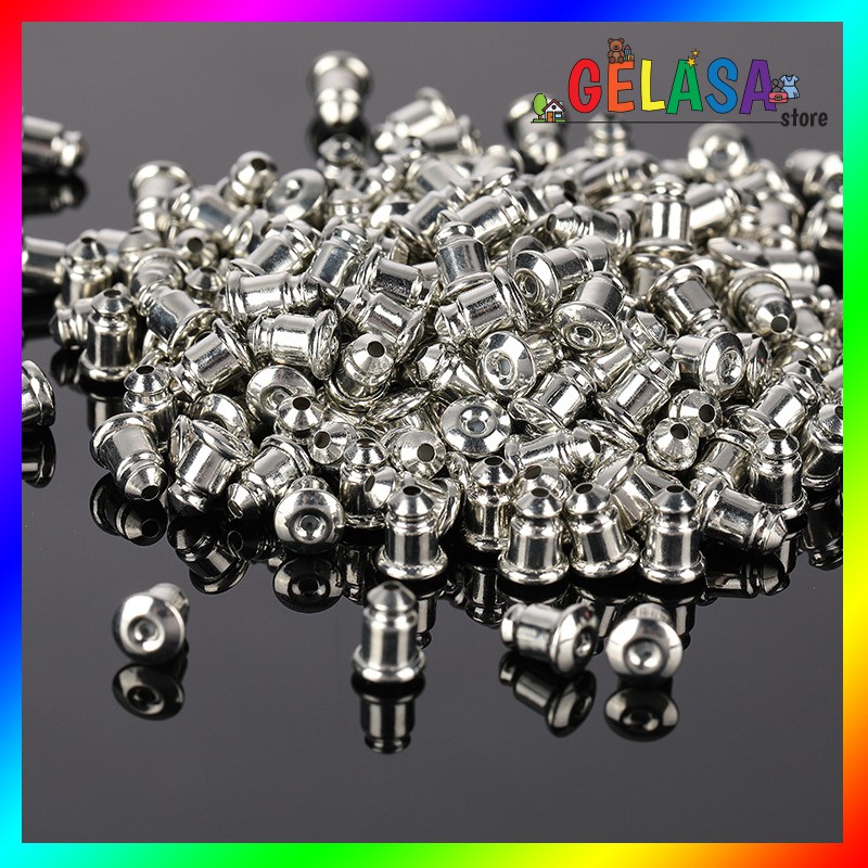 Gelasa Penutup Anting Ear Stoppers Metal 10pcs (5 pairs)