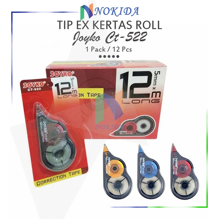

Nokida Tip Ex Kertas Pita Joyko CT-522/12 pcs / Correction Tape X Roll 1 box