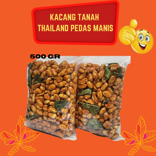 

☄️NEW✨ KACANG TANAH THAILAND PEDAS MANIS 500 gr kacang thailand/ pedes daun jeruk