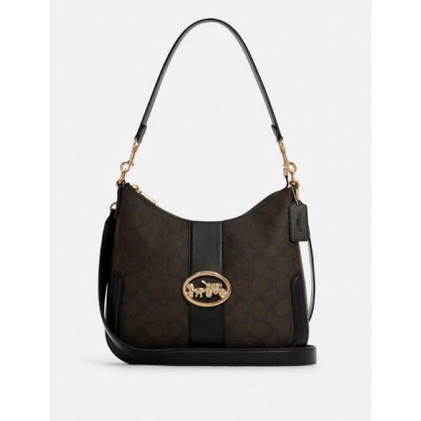 coach georgie hobo signature black brown