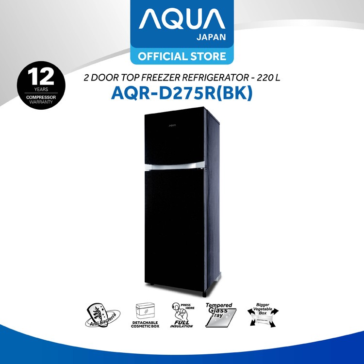 LEMARI ES / KULKAS AQUA 2 Pintu Inventer AQRD275R / AQRD275 R