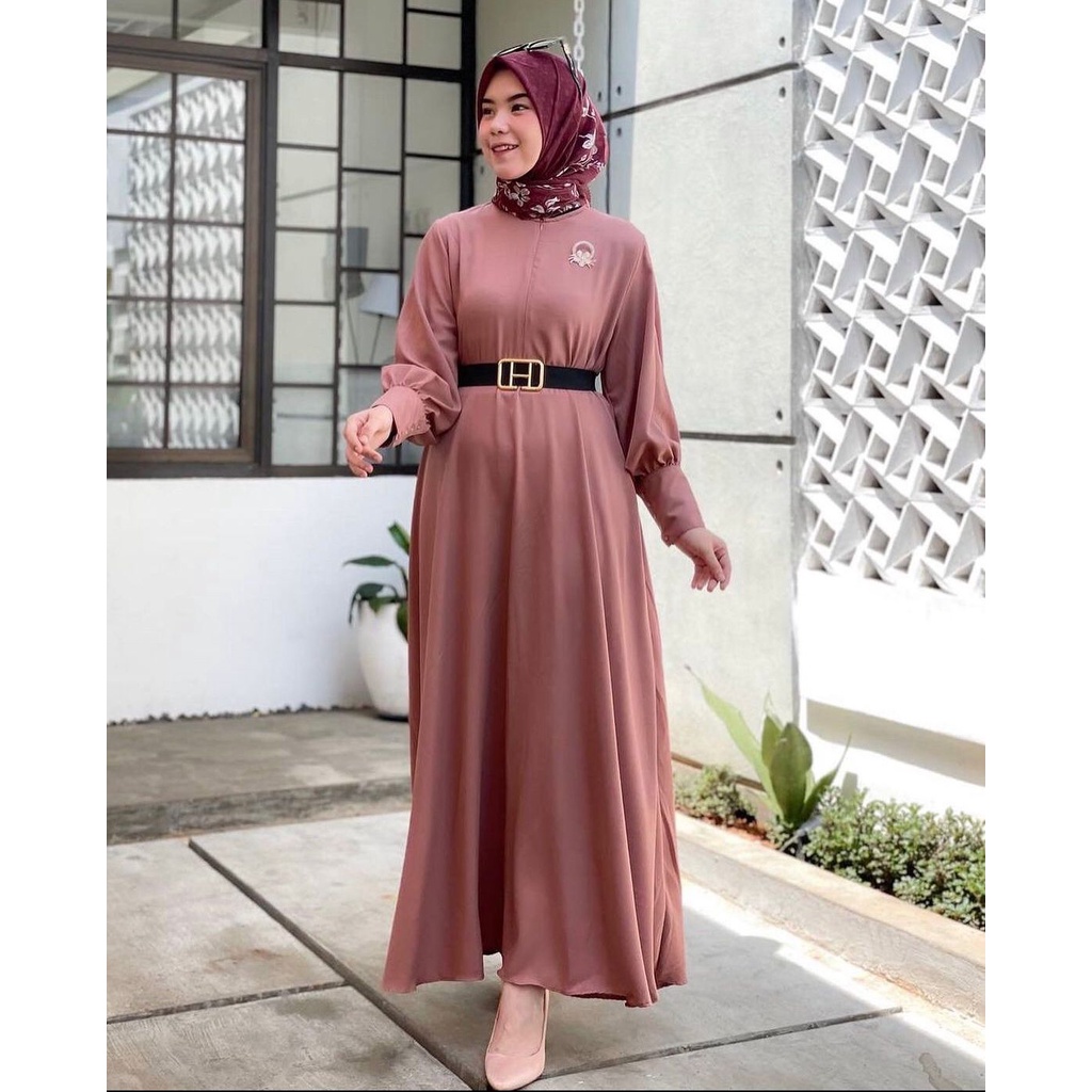 EVIA MAXI Gamis remaja Gamis terbaru2022 baju lebaran ( FREE BELT )
