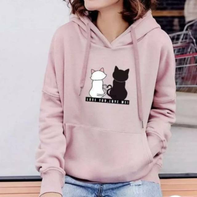 LOVE YOU ME HOODIE WANITA - ATASAN TEBAL KEKINIAN TERLARIS