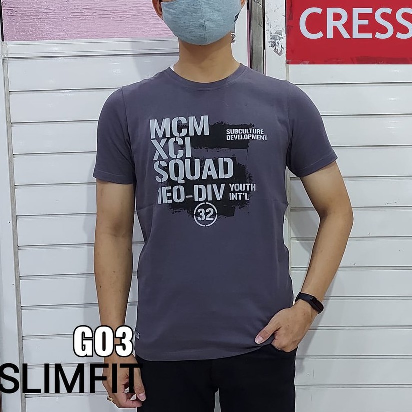 gof CRESSIDA KAOS Pakaian Pria Atasan Kaos Oblong Casual Santai Slimfit Lengan Pendek Original Brand