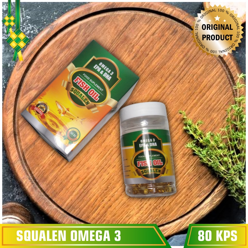 Minyak Ikan Fish Oil Squalen | Omega 3 HPA dan DHA Isi 80 Kapsul