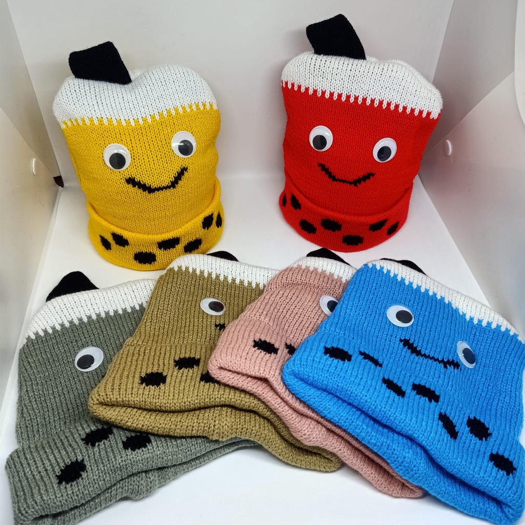 kupluk anak bayi motif es boba / kupluk anak motif boba ice