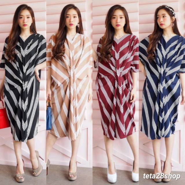 Hyon Stripe Dress - 4 warna