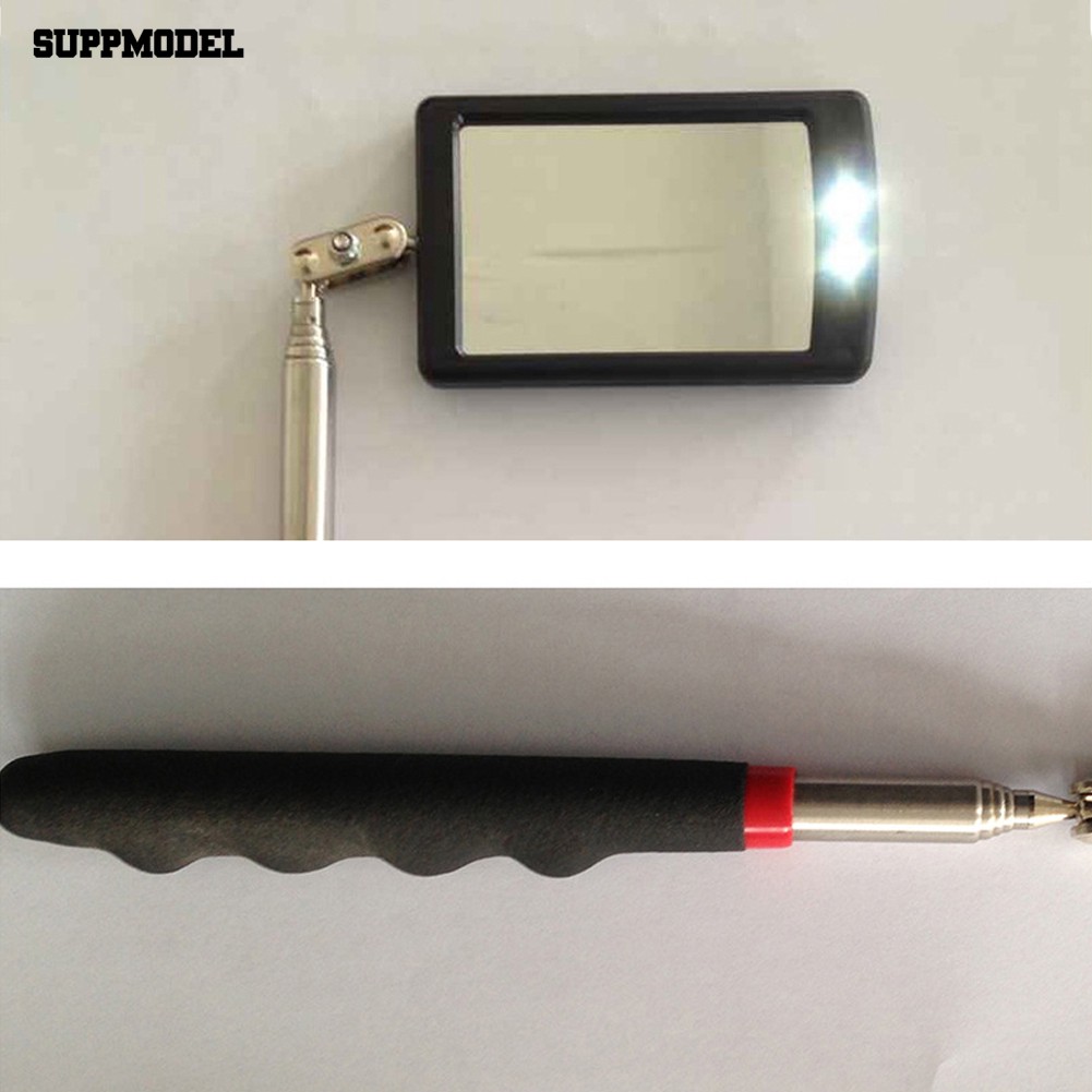 Car Auto Bottom Repair Angle Adjustable Telescopic Inspection Mirror LED Light