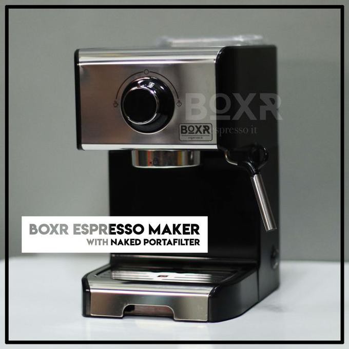 BOXR Espresso Maker Mesin Kopi Espresso Machine Cappuccino Latte Art - Hitam