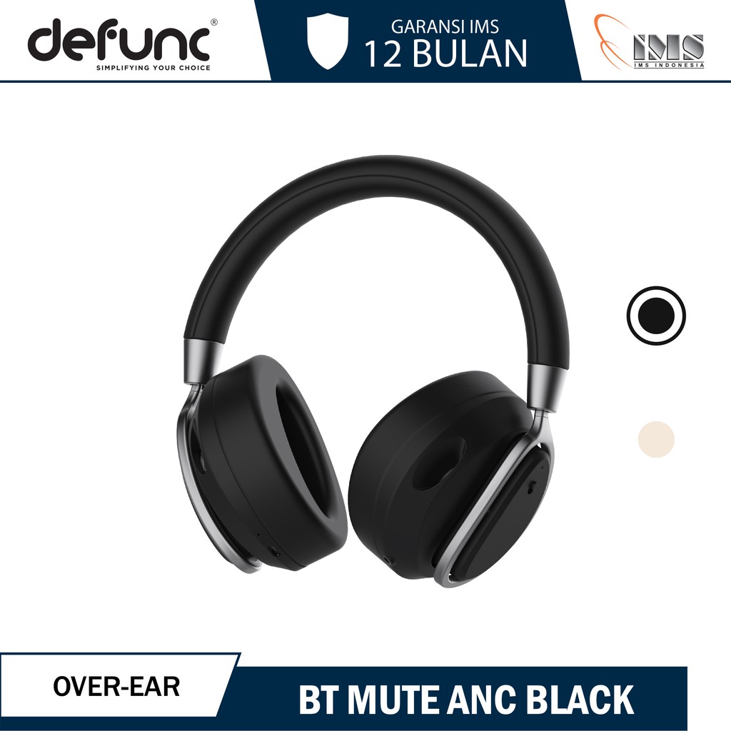 Defunc MUTE Bluetooth Headphone - Black Noise Canceling