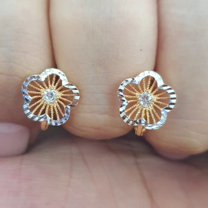 anting klep model bunga ubs emas 70% 700 70 %