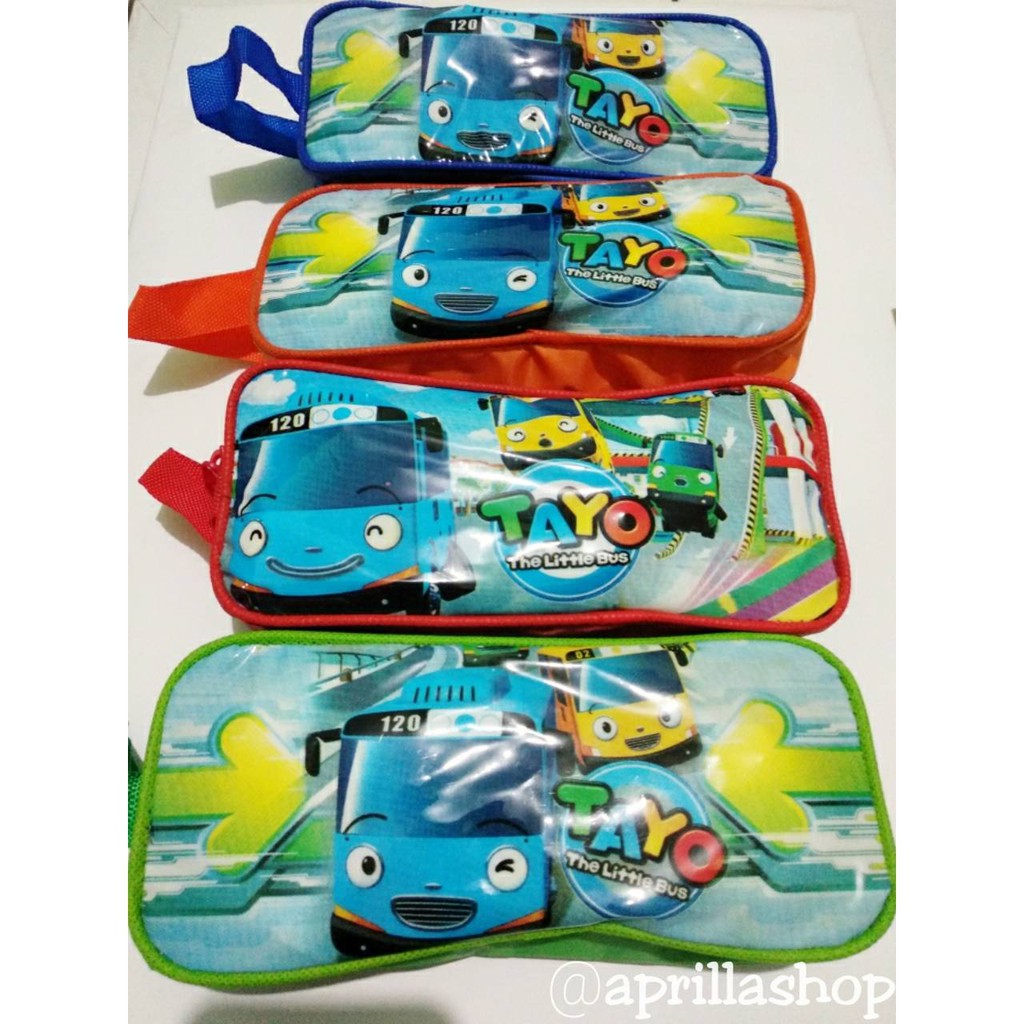 Tempat Pensil Karakter Kain Murah / kostak pensil lucu-tayo