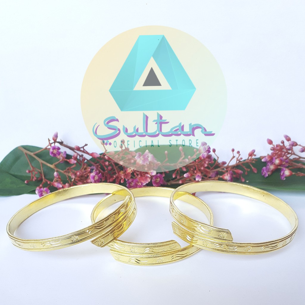 [Berlapis Emas 24k Original] Sultan Bracelet Gelang Ukir Anak dan Dewasa Koin Logam Kuningan #GK09