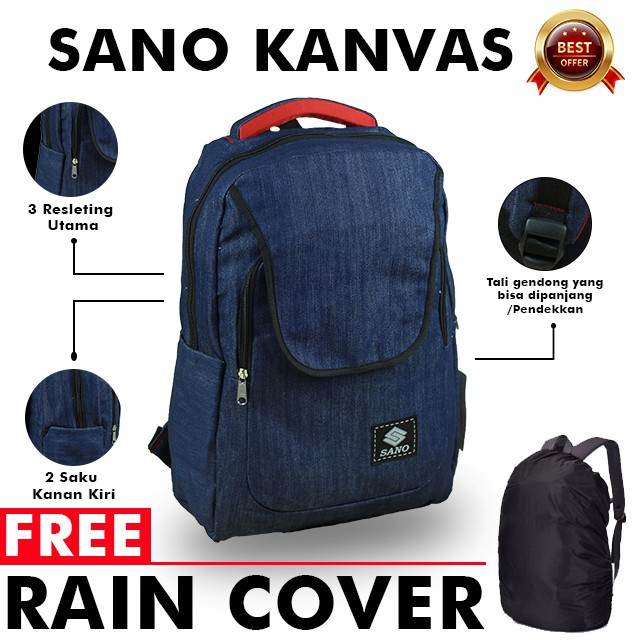 Tas Gendong Pria SMP SMA Ransel Punggung Laptop Backpack Distro Kanvas Keren Bagus Berkualitas Awet