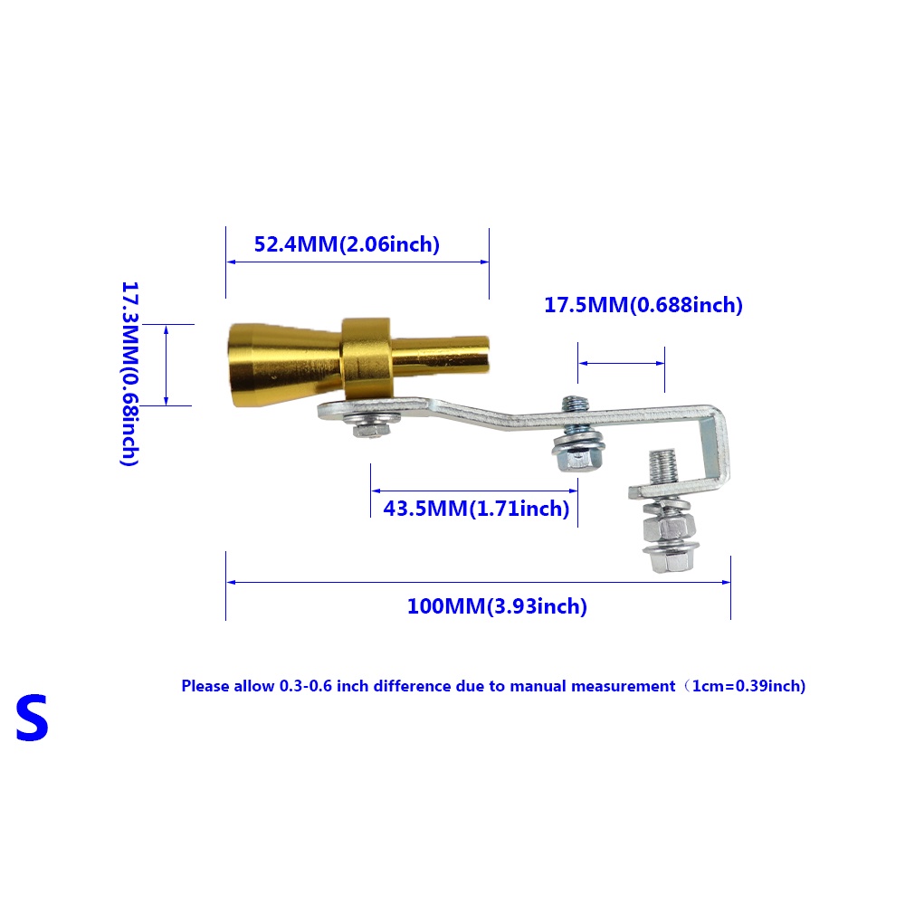 Penyiul Turbo Knalpot Mobil Whistler Muffler Size S 17.3mm - emas