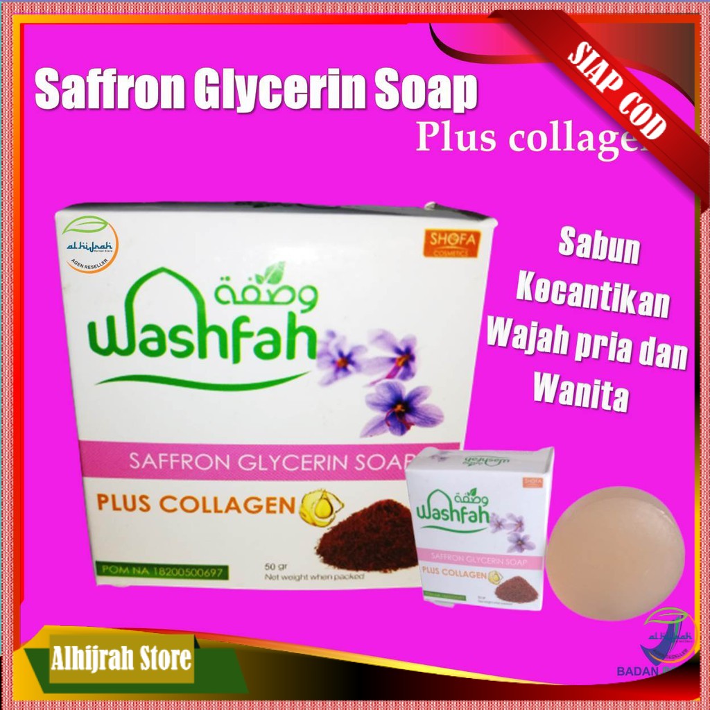 Sabun Saffron Original Bpom Washfah Saffron Glycerin Soap Plus Collagen  Sabun Kecantikan Soap