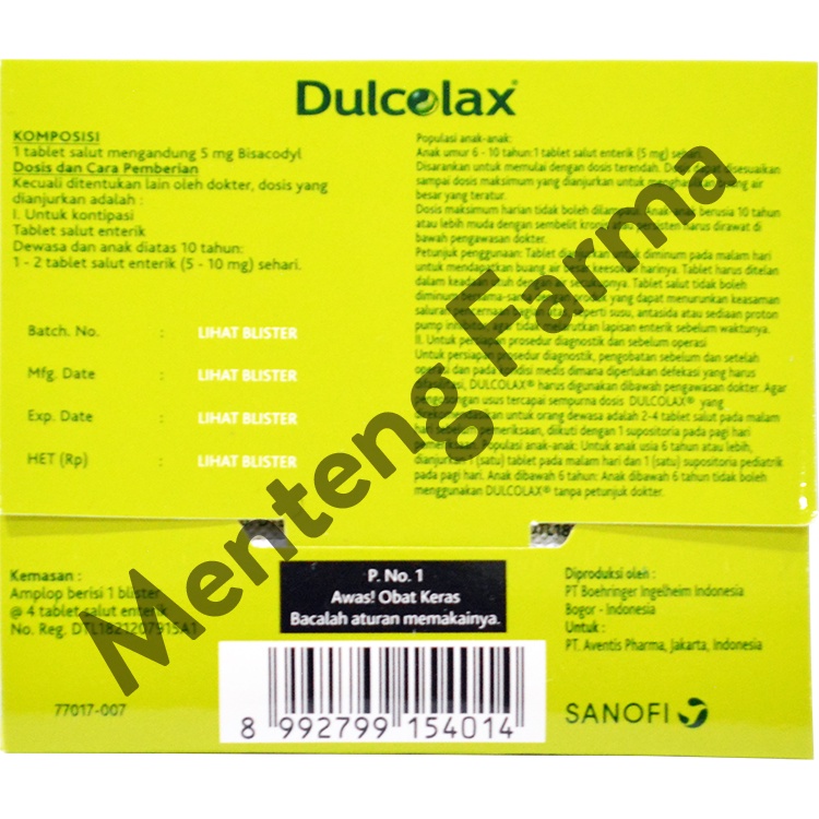 Dulcolax 5 Mg 4 Tablet - Obat Pencahar, Konstipasi, Sembelit