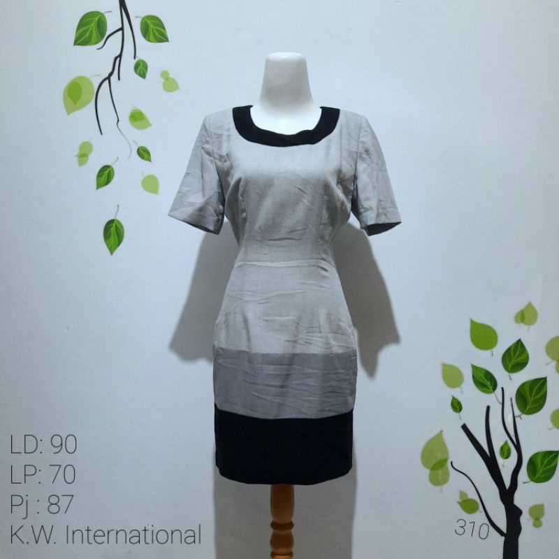 Preloved formal dress vintage kantor lengan pendek