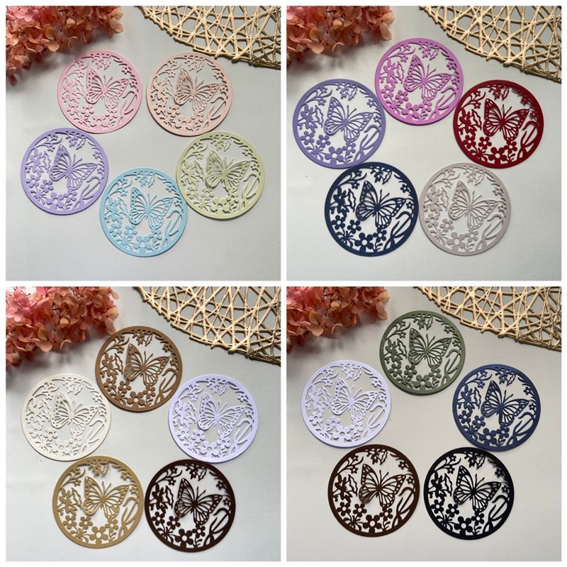 

1set isi 5pc die cut / cut die / dies cut / cut dies for scrapbook journal journaling bujo circle kupu butterfly