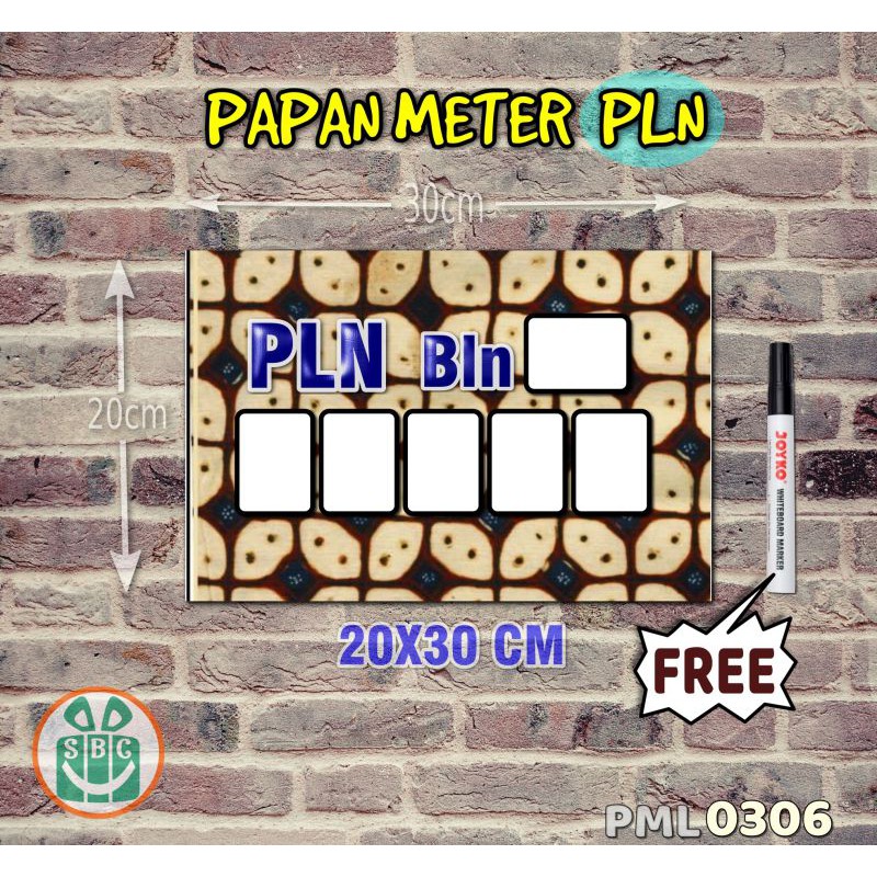 

Stokastik Papan Meter Listrik PLN PAM motif Unik - Batik 06