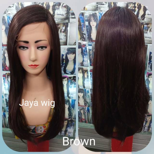 Lace Wig Lurus Panjang 55CM Rambut Palsu Wanita Lurus Panjang