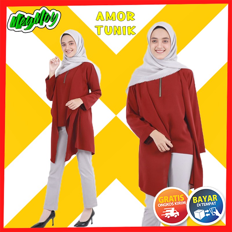 1B Baju Pakaian Atasan Baju Long Tunik Muslim Remaja Perempuan Lengan Panjang Wanita Terbaru 2020