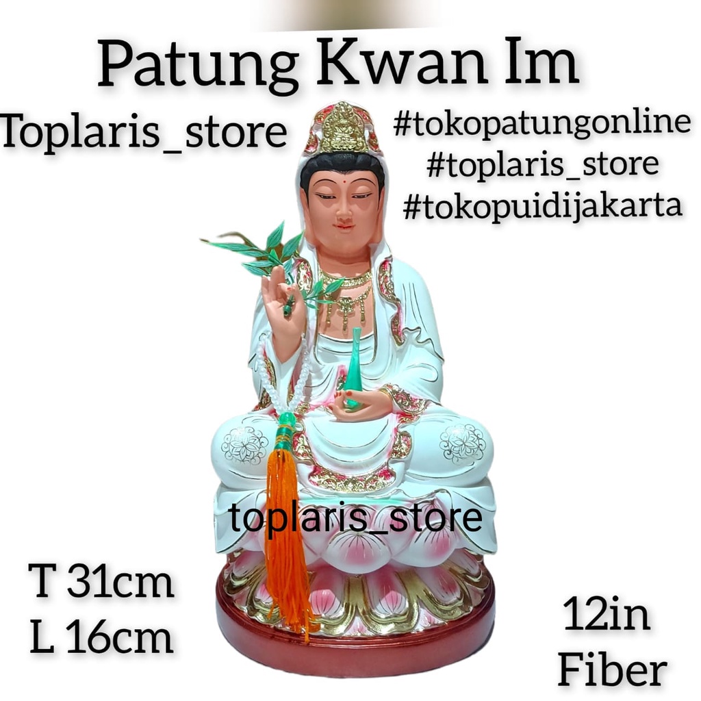 Patung Kwan Im 12in Fiber 022