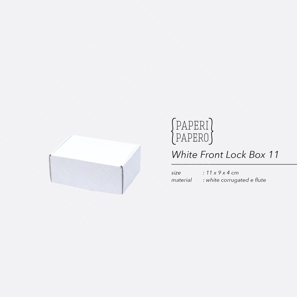 

White Front Lock Box - Boks Putih Packaging Hampers (11 x 9 x 4 cm) (10 pcs