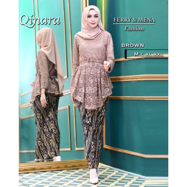 SETELAN KEBAYA QINARA/KEBAYA BRUKAT MODERN/KEBAYA MURAH/FASHION MUSLIM