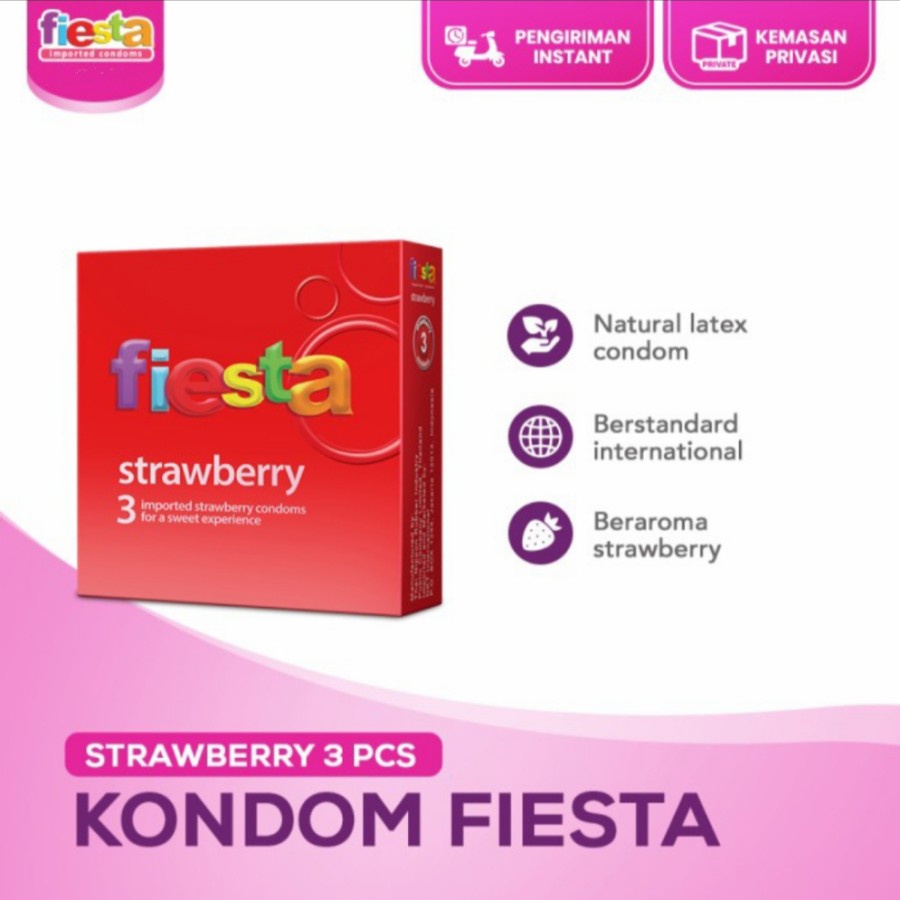 Kondom Fiesta Strawberry isi 3 pcs